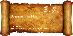 Bammer Jetta névjegykártya